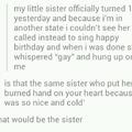 that would be the sister