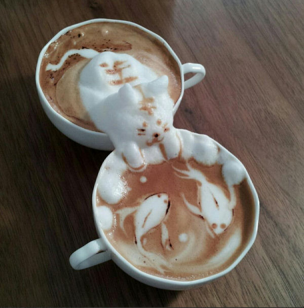 Awesome 3D Coffee Art - meme