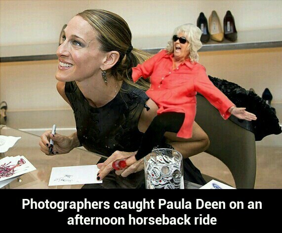 Paula deen horseback ride - meme