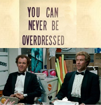 you're wearing tuxedos to a job interview that requires you to clean bathrooms! - meme