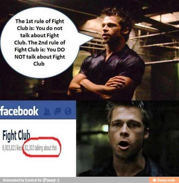 Talking about the fight club - meme