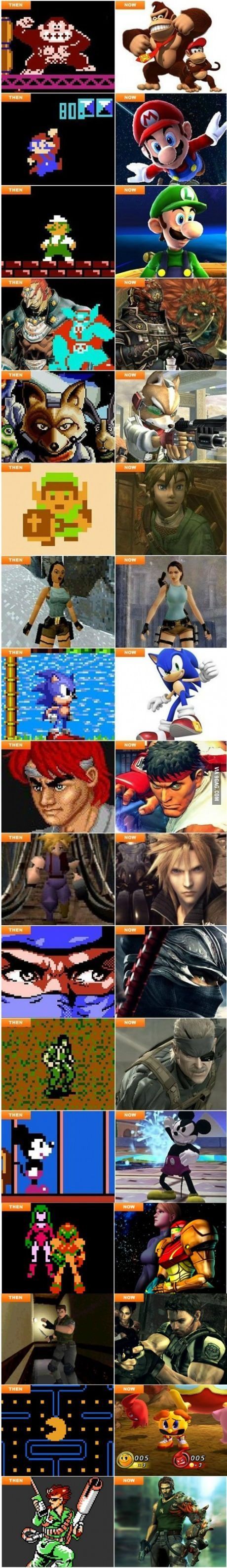 Characters: Then and Now - meme