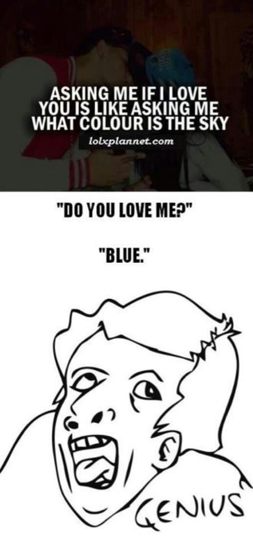 do you love me, yes blue - meme