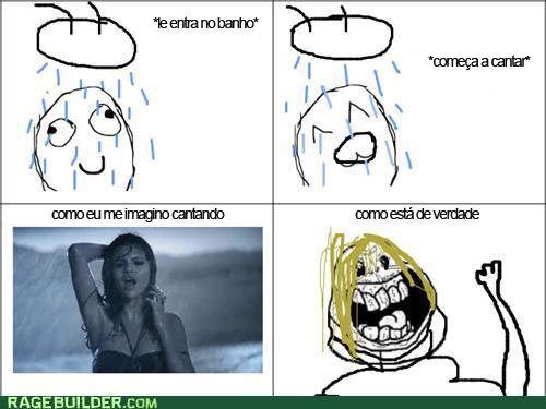 Le cantando no chuveiro - meme
