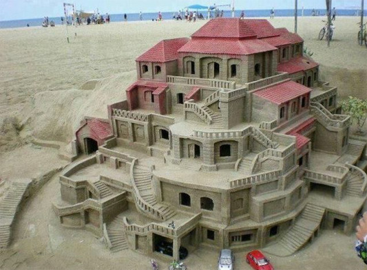 Think of this sand castle as a foundation of your soul. The bigger it is the more life you will have to live for... by the way I'm in shrooms............... - meme