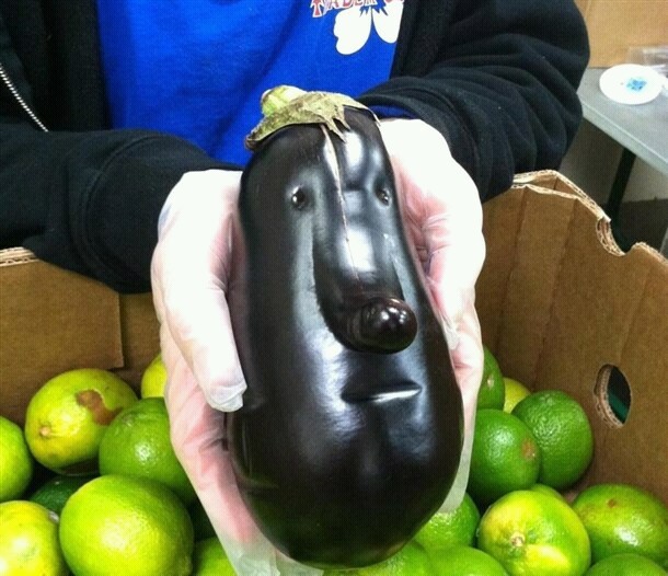 eggplant with a face - meme