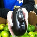 eggplant with a face