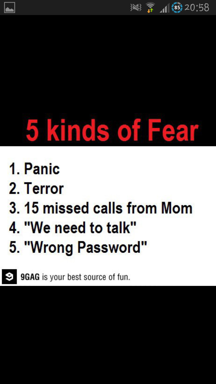 kinds of fear - meme