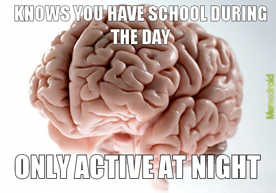 Irony: I'm doing this in the middle of the night. - meme