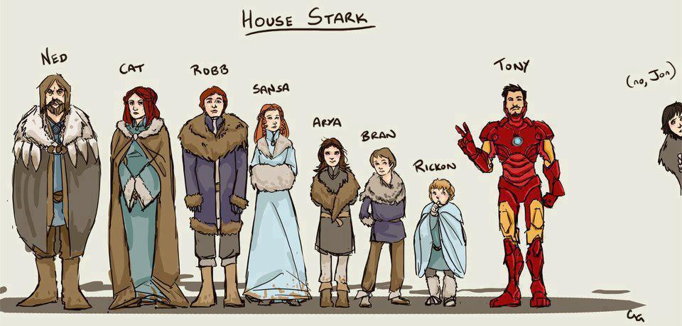 Casa Stark completa - meme