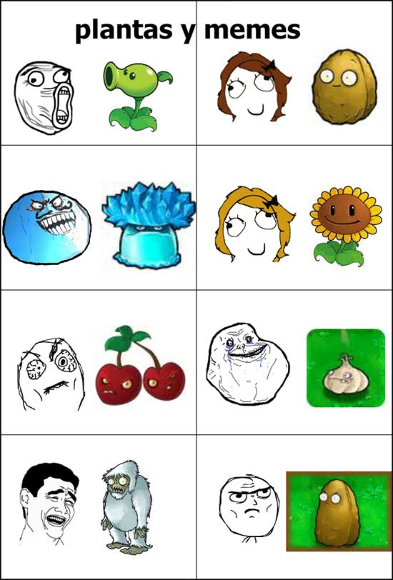 memes y plantas