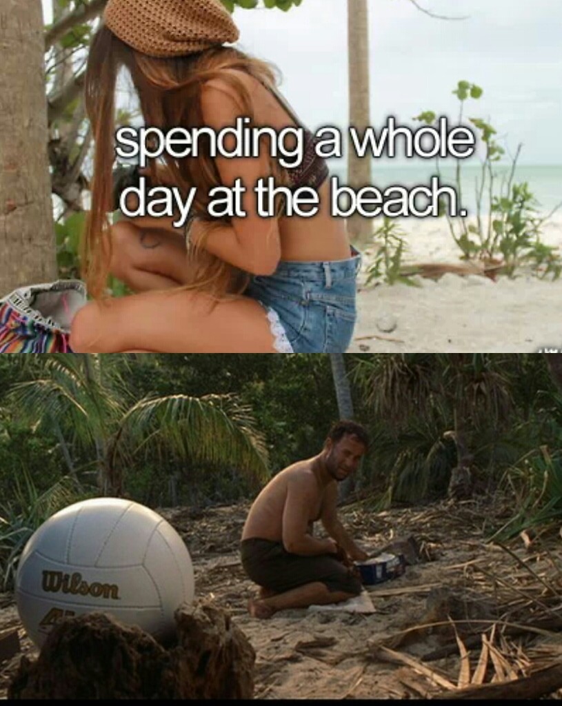 Day At The Beach With Wilson - meme