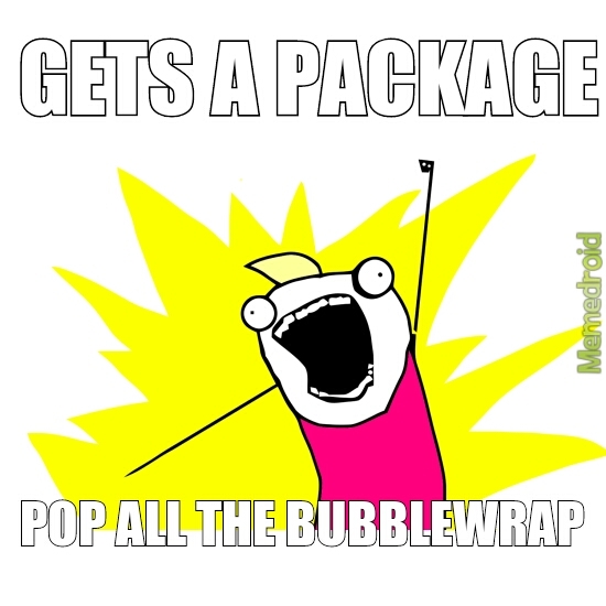 Title loves bubblewrap - meme