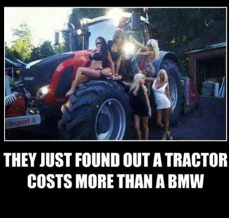 this is true, the tractor on the pic costs more than 250k - meme
