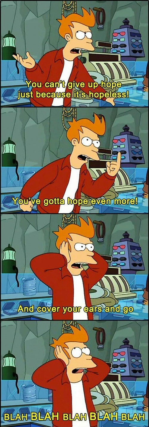Wise words from Fry - meme