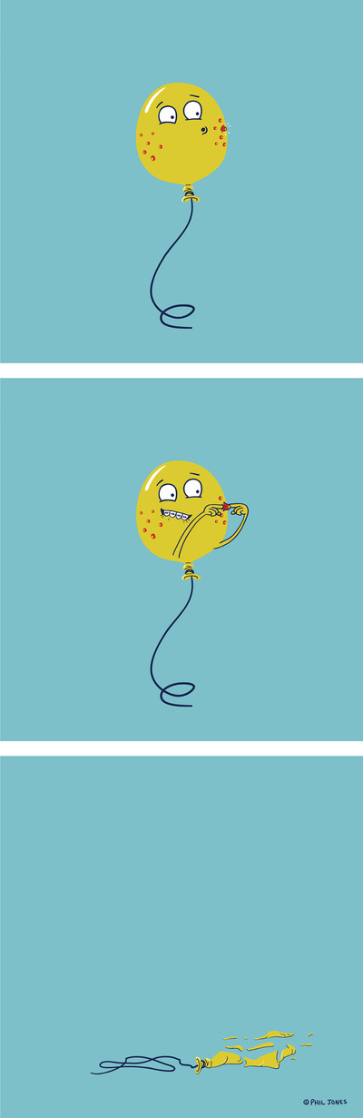 Teenage Acne drawn as a balloon - meme