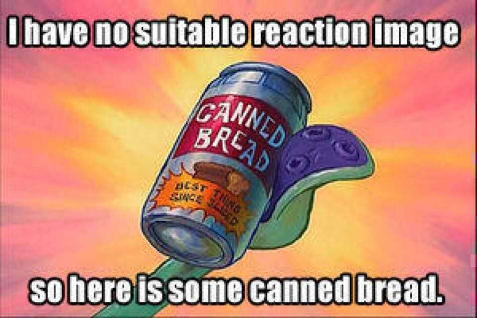 canned bread usually makes things ok! :D - meme