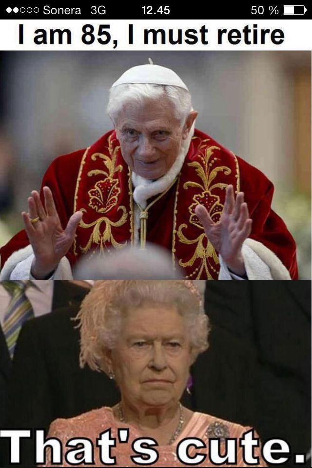 Pope and queen. - meme