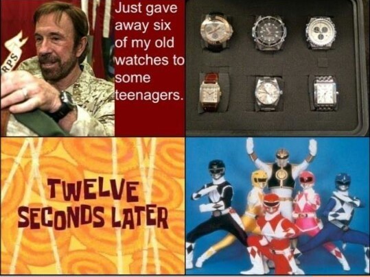 Chuck Norris invented the Power Rangers!! - meme