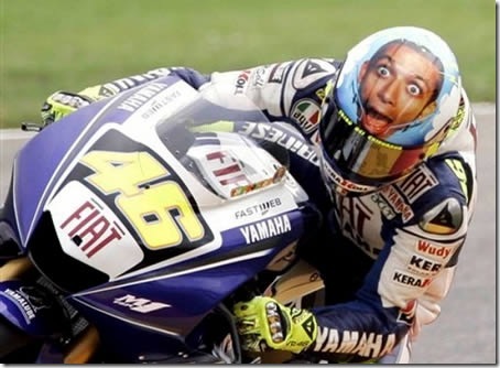 Valentino Rossi and his moto GP helmet. What a Guy. - meme