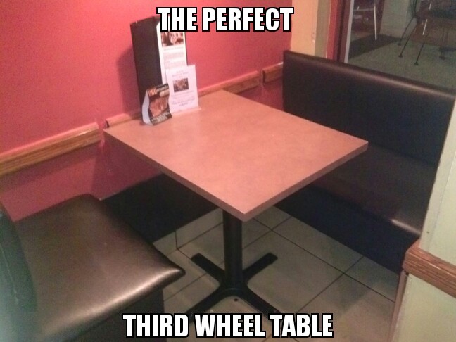 third wheel dinner table - meme