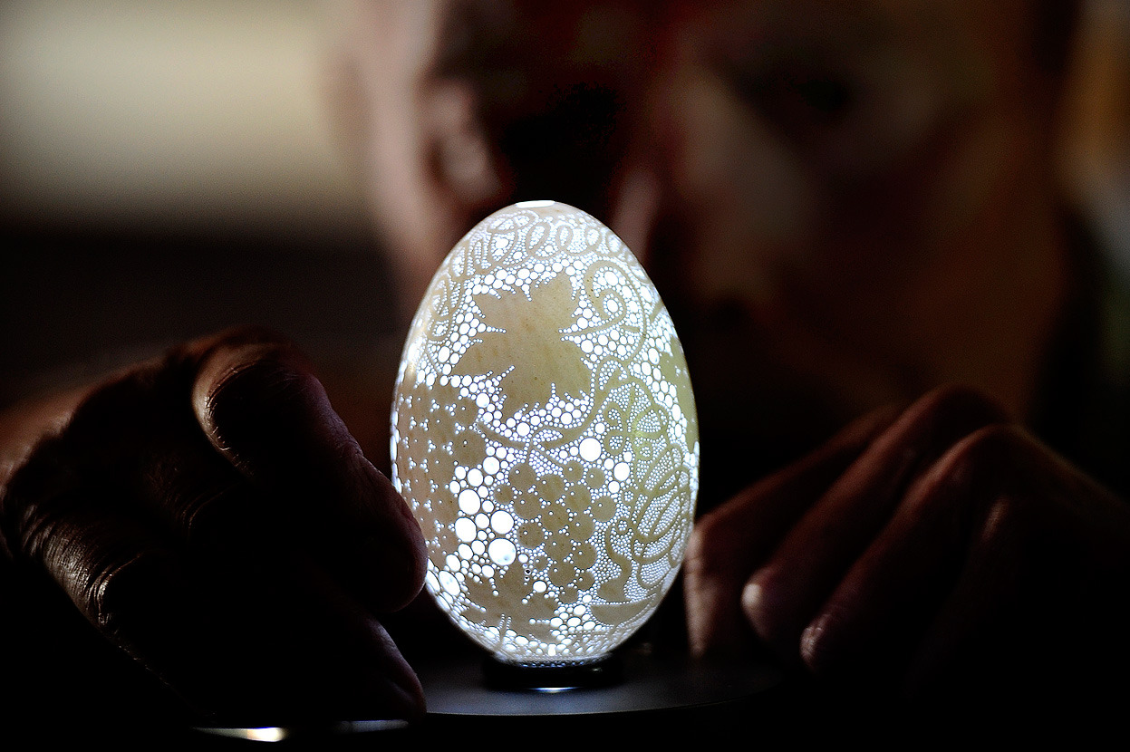 egg shell with more than 20000 holes drilled - meme