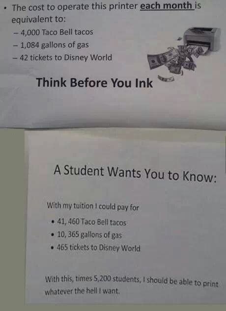 just think twice before you print - meme