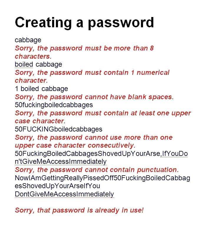 Creating a Password - meme