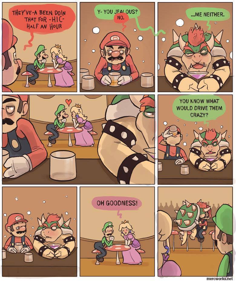  he was always nicking peach so he could just see mario - meme