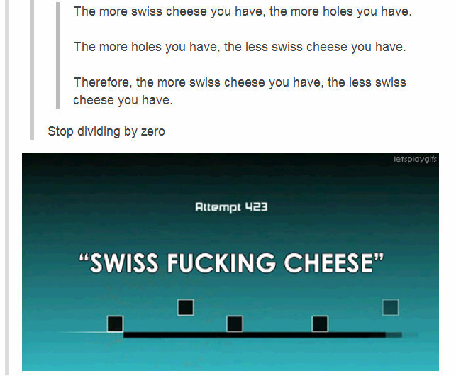 Swiss fucking cheese - meme