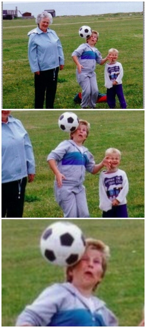 nice day out with grandma, brother and a ball to the face - meme