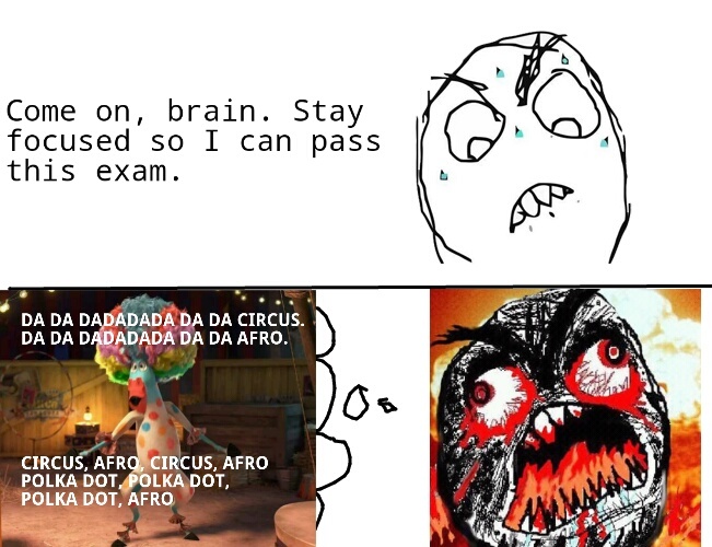 Brain during exam - meme