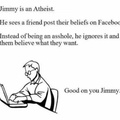 Good guy Jimmy! (I'm an atheist)
