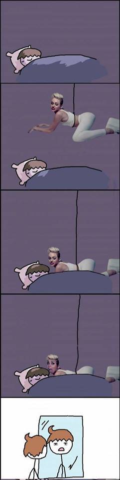 No Miley, I'm trying to sleep! - meme