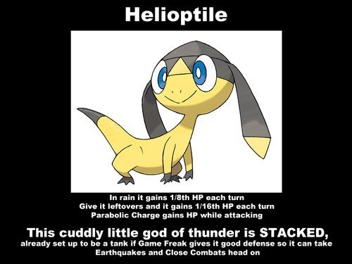 Helioptile is a badass - meme