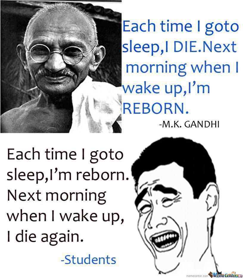 Gandhi vs Students - meme