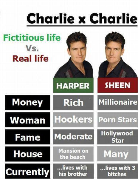 Two and a half men vs real life - meme