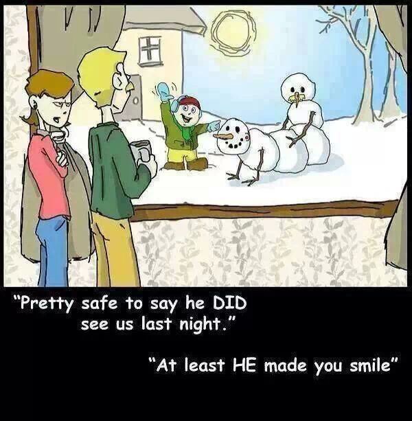 When a snowman loves a snowwoman... - meme