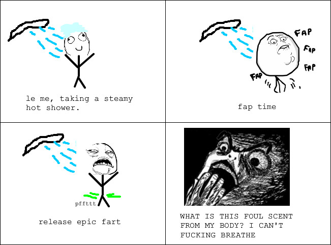 Is it just me or do farts smell worse in the shower? - meme