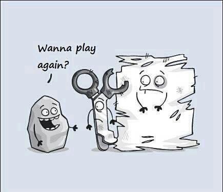 Never understood how come the paper is stronger than the stone! :-P - meme