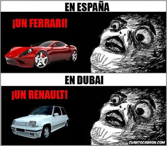 España v/s Dubai - meme