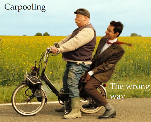 Carpooling, theres a wrong way doing it. - meme