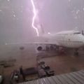 lightning strikes aeroplane