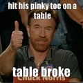 ninth comment is chuck norris and tenth comment is the table