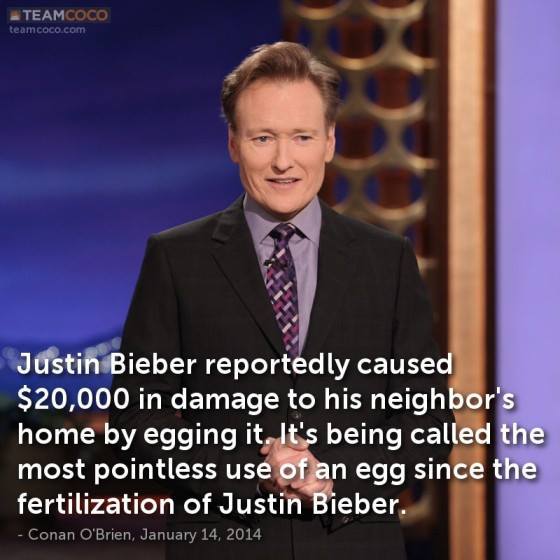 Conan O'Brien on Justin Bieber - meme
