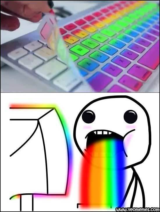 teclado colorido kiero unoo xd - meme