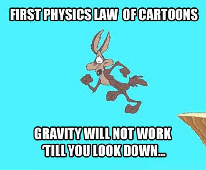 First law of cartoons - meme