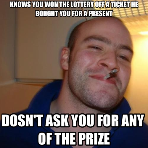 Lottery downfall - meme