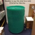 I found a very large roll of bubble wrap in the store room 