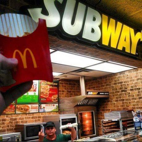 It's called SUBWAY but there arn't any trains in there!? - meme